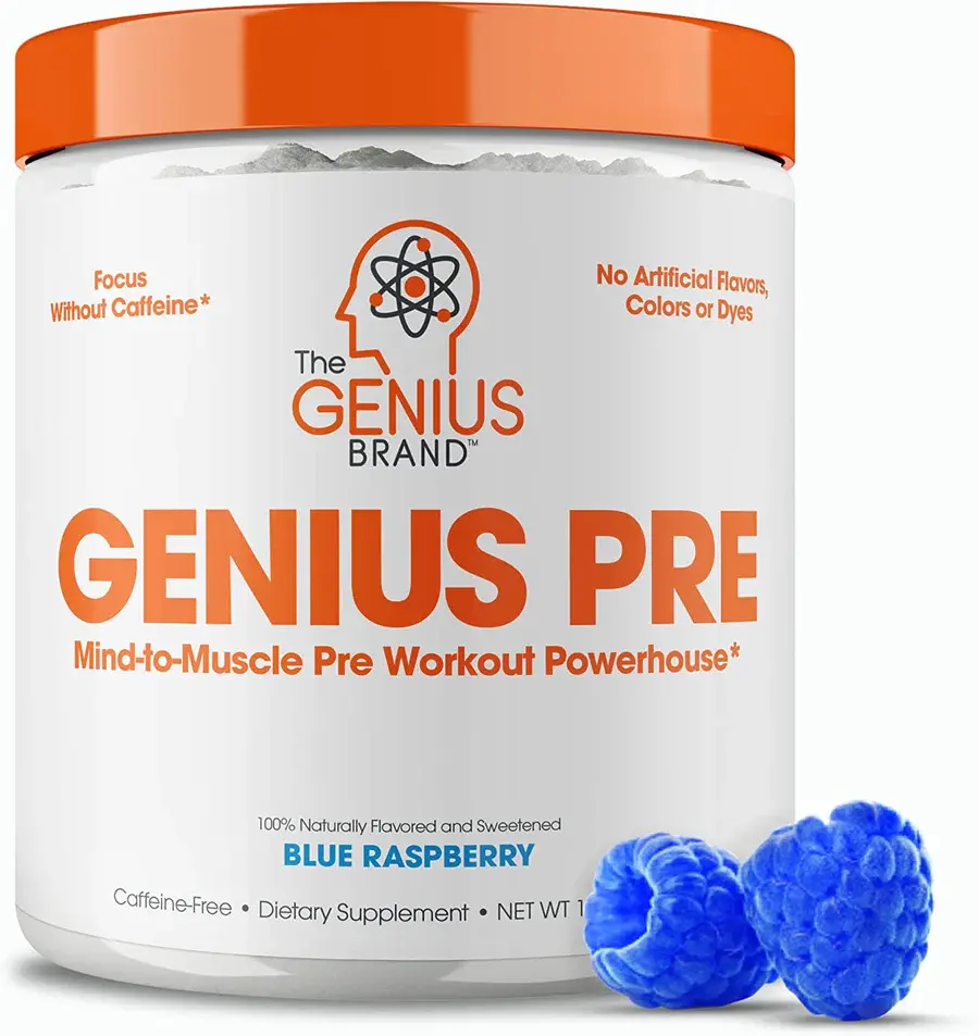 Genius Pre Workout Powder, Sour Cherry - All-Natural Nootropic Preworkout ...