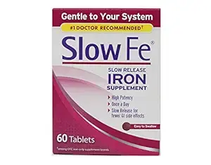 Slow Fe, High Potency Iron 45 mg, Slow Release - 60 Tablets