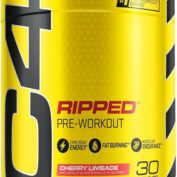 C4 Ripped Pre Workout Powder Cherry Limeade | Creatine Free + Sugar Free ...