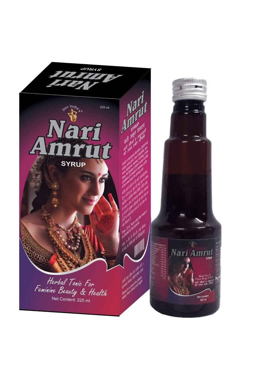 DEE INDIA HERBALS 100% Natural Ayurvedic Nari Amrit Syrup for Women | Improve Irregular Menstruation | Safe, Non-toxic | Health Tonic For General Weakness