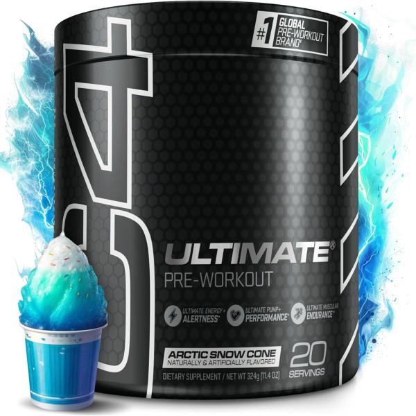 C4 Ultimate Pre Workout Powder Arctic Snow Cone - Sugar Free Preworkout Energy ...