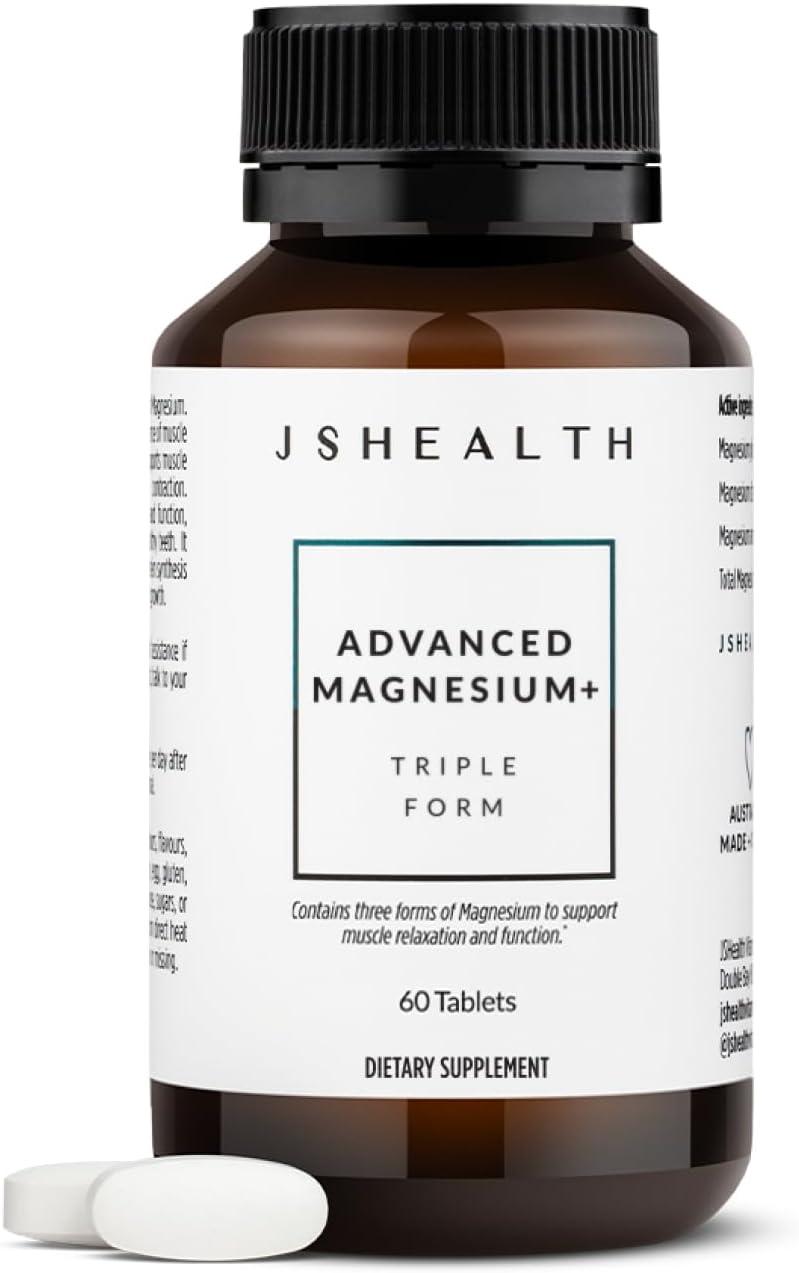 JSHealth Vitamins Advanced Magnesium Supplements with Magnesium Glycinate Citrate