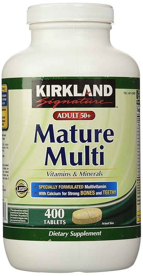 Kirkland Signature Adults, 50 plus Mature Multi Vitamins & Minerals, 800-Count Kirkland Mature Multi