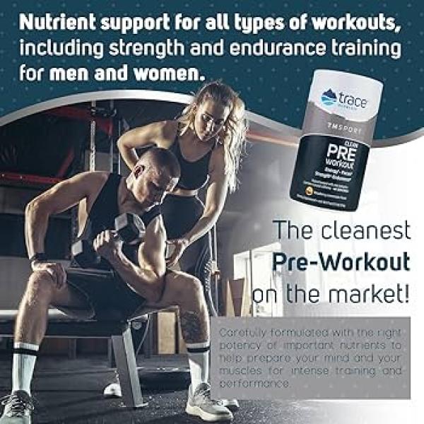 Trace Minerals Research Pre-Workout Supplement, Raspberry Lemonade - 13 oz canister