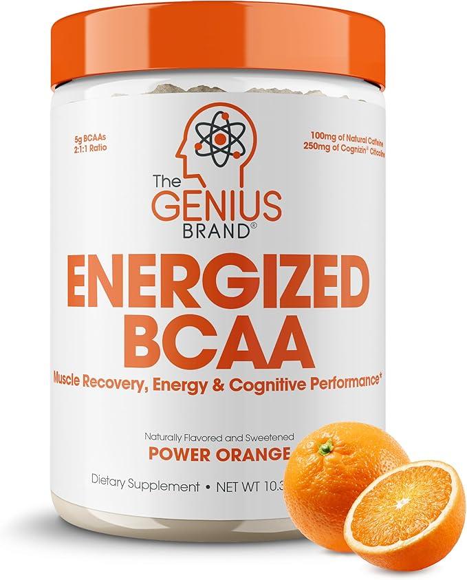 Genius BCAA Energy Powder Orange - Nootropic Amino Acids Muscle Recovery ..