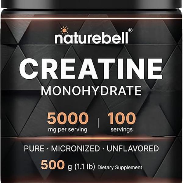 Naturebell Creatine Monohydrate Powder 1 KG 5000mg Per Serving Pure Unflavored