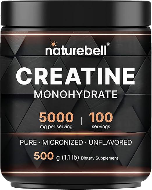 Naturebell Creatine Monohydrate Powder 1 KG 5000mg Per Serving Pure Unflavored