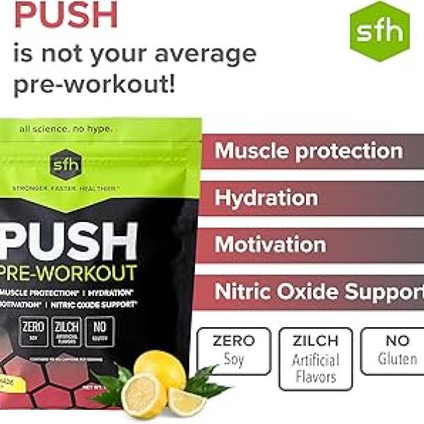 SFH Push Pre-Workout Powder (fruit punch) BCAAs for Muscle Repair | Electrolytes