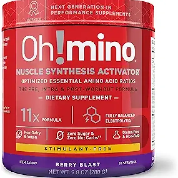 Oh!mino Amino Acid Energy Blend - Sugar-and-Stimulant-Free, Pre-Post Workout ...