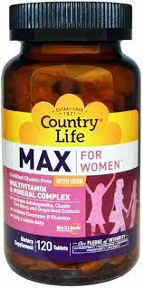 Country Life, Max for Women, Multivitamin & Mineral Complex with Iron, 120 Tablets