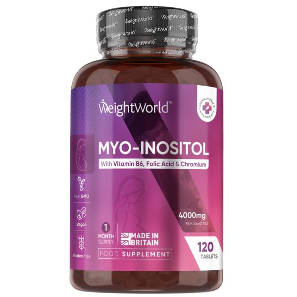 ‎Weightworld Inositol Tablets - 4000mg Myo Inositol - Vitamin B6 200μg Folic Acid ...