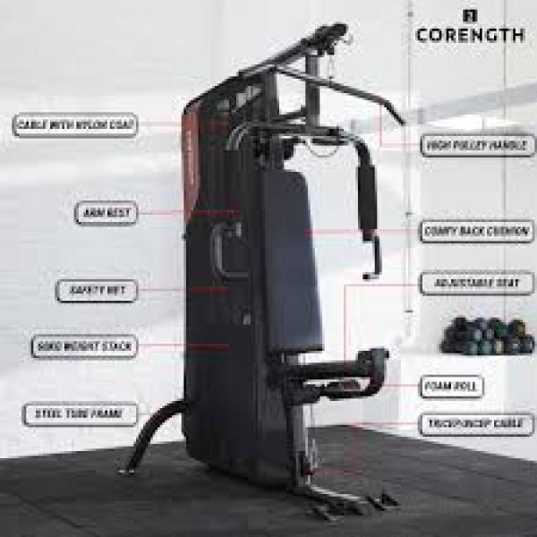 Compact Home Gym 900 Black Brown - One Size By CORENGTH | Decathlon