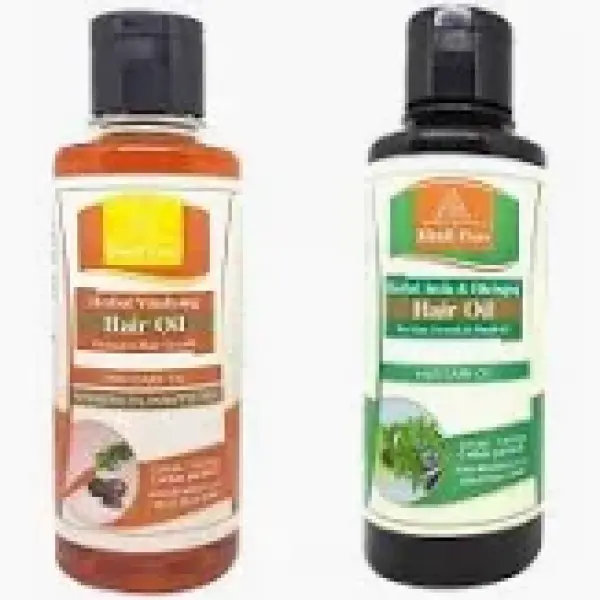 Khadi Pure Herbal Amla & Bhringraj & Vitalising Sls Hair Oil (210ml Each) (Combo ... Oil